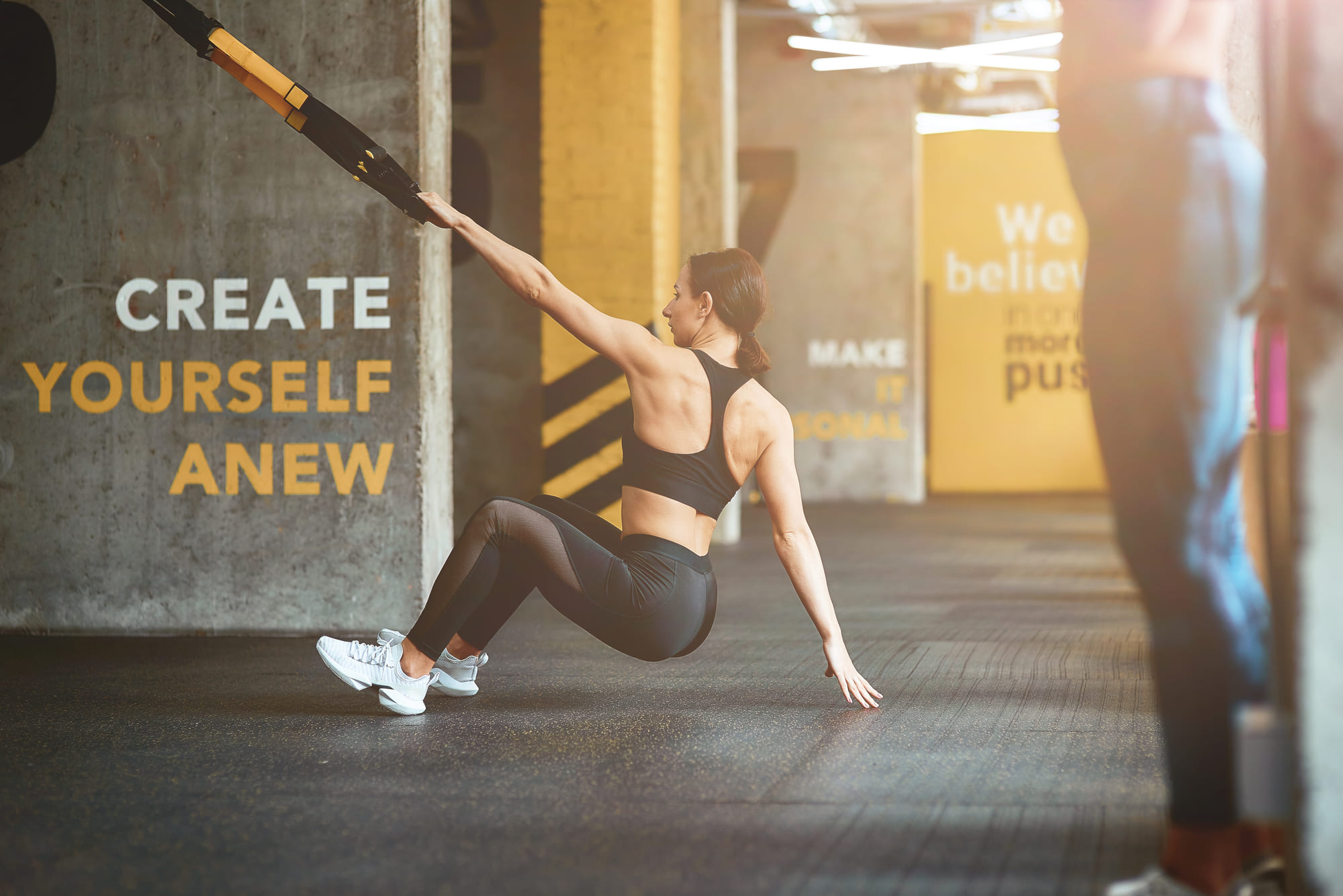 Sangles, femme musculation